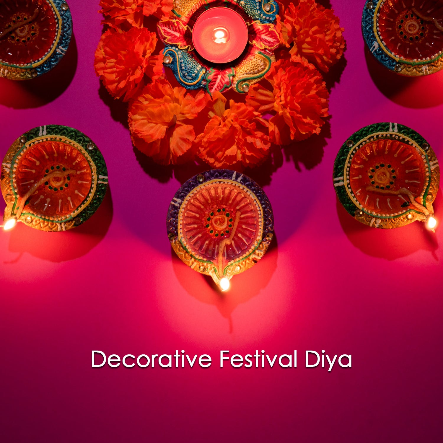 Decorative Hand Painted Clay Puja Diya For Diwali Handmade Diya (6 Pcs Set) Decorative Hand Painted Clay Puja Diya For Diwali Handmade Diya (6 Pcs Set)
